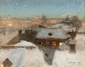 Winter Evening at Soder Stockholm 1889 By Georg Pauli