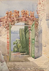 Gate to the San Vigilio Garden on Lake Garda 1903 By Curt Agthe