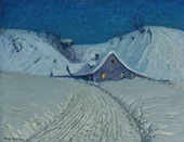Winter's Cabin at the Curve By Birge Harrison