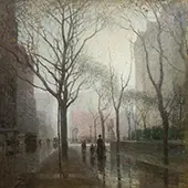 The Plaza after the Rain By Paul Cornoyer