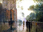 A Rainy Day in New York By Paul Cornoyer