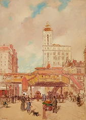 Third Avenue New York By Paul Cornoyer