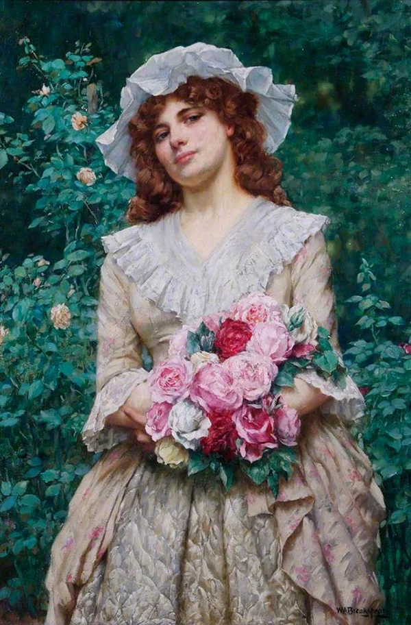Woman with Flowers By William Arthur Breakspeare