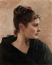 Portrait of a Young Lady By Albert Edelfelt
