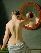 A Nude Woman doing Her Hair Before a Mirror 1841 By Christoffer Wilhelm Eckersberg