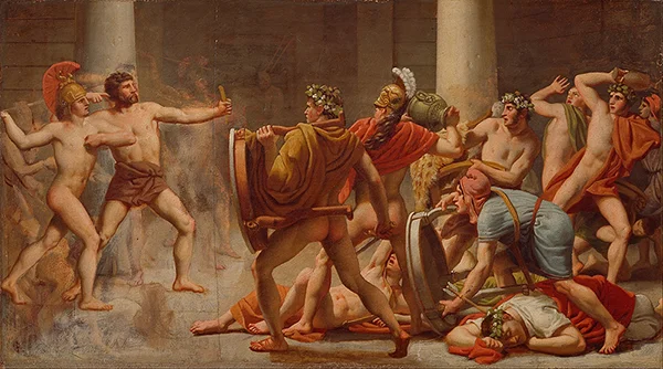 Ulysses revenge on Penelope's Suitors By Christoffer Wilhelm Eckersberg