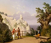 View of Mons Klint and the Sommerspiret 1809 By Christoffer Wilhelm Eckersberg