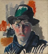 Self Portrait with Green Hat By Rick Wouters