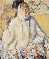 The Sick Woman with White Shawl By Rick Wouters