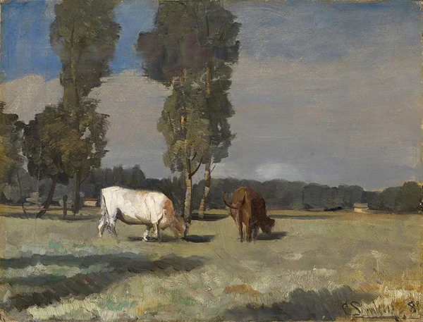 French Landscape with Cattle 1881 By Christian Skredsvig