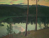 Forest Landscape with Pond 1895 By Christian Skredsvig