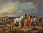 Mares with Their Foals By Albrecht Adam