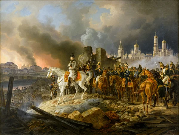 Napoleon at the Fire of Moscow 1841 By Albrecht Adam