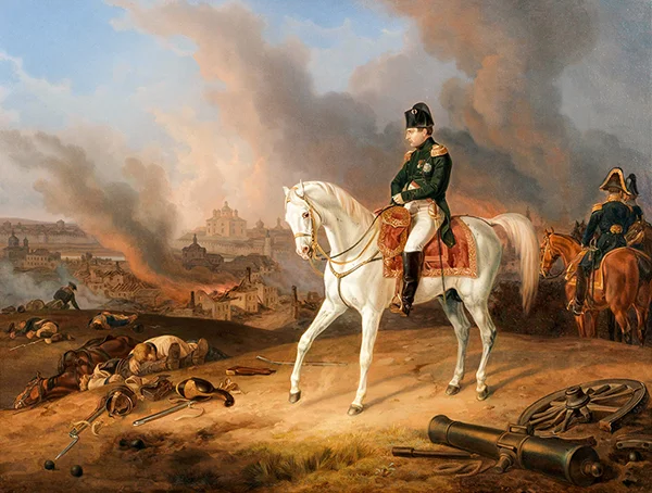Napoleon Before the Burning City 1836 By Albrecht Adam