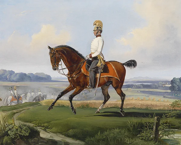 Portrait of First Lieutenant Theodor Von Klein on Horseback By Albrecht Adam