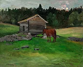 Resting Horse Evening Light By Christian Skredsvig