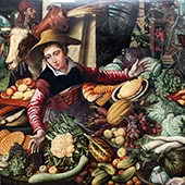 Market Woman at a Vegetable Stand 1567 By Pieter Aertsen