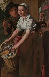 The Egg Girl By Pieter Aertsen