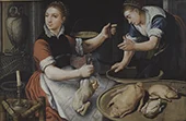 Two Women Cooking 1562 By Pieter Aertsen
