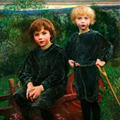 Geoffrey and Christopher Herringham By Annie Louisa Swynnerton