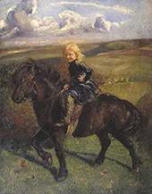 Miss Elizabeth Williamson on a Pony 1906 By Annie Louisa Swynnerton