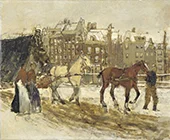 The Rokin or Horses in Amsterdam By George Hendrik Breitner