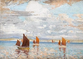 Fishing Boats off St Ives By Charles David Jones Bryant