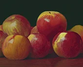 Apples on a Tabletop 1896 detail By William McCloskey