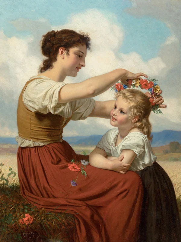 Crown of Field Flowers By Hugues Merle