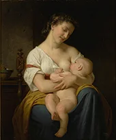 Mother and Child 1869 By Hugues Merle