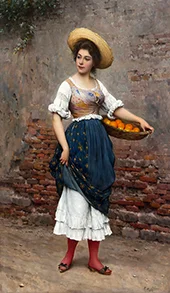 The Fruit Seller By Eugene de Blass