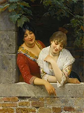 Venetians at the Balcony 1881 By Eugene de Blass