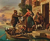 Wild Game Vendor in the Venice Lagoon By Eugene de Blass