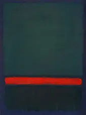 Two Greens with Red Stripe By Mark Rothko (Inspired By)
