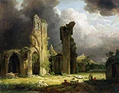 Glastonbury Abbey with the Tor Beyond By George Arnald