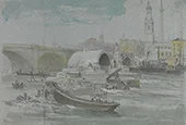 The Demolition of Old London Bridge By George Arnald