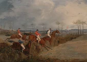 Scenes From a Steeplechase Another Hedge 1845 By Henry Alken