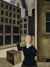 Figure in Front of City Buildings 1920 By Georg Scholz
