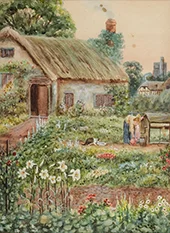 Cottage Garden By Helen Allingham