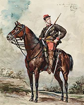 Equestrian Portrait Scout on Horseback 1873 By Georges Clairin