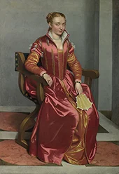 Portrait of a Lady La Dama in Rosso By Giovanni Battista Moroni