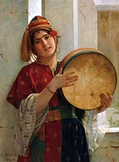 The Tambourine Player 1869 By Guillaume Charles Brun