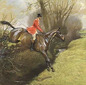 Lt Col Ted Lyon Jumping a Hedge By Cecil Aldin