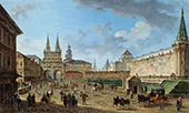 View of the Resurrection Gate on Red Square Moscow Russia By Fyodor Alekseyev