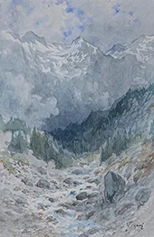 Torrent in the Gavarnie Mountains By Gustave Dore