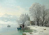 A Winter Day at a Mountain Lake 1887 By Anders Andersen-Lundby