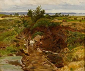 Landscape with Horse Drawn Carriage 1875 By Hans Ole Brasen