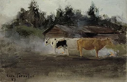 Cows in Turf Smoke 1887 By Eero Jarnefelt