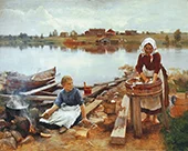 Laundry at the River Bank 1889 By Eero Jarnefelt