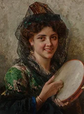 Girl with a Tambourine By Federico Andreotti